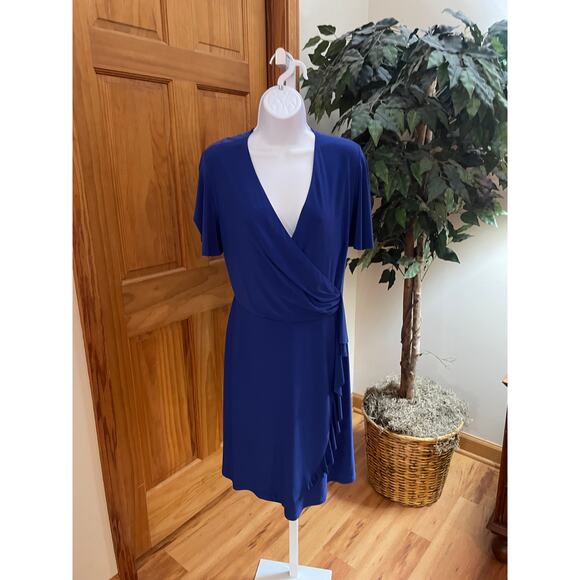 Lauren Ralph Lauren Dresses & Skirts - Lauren By Ralph Lauren Jersey Faux Wrap Dress, Royal Blue, Size 16